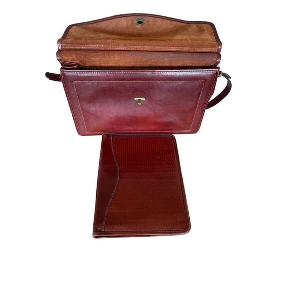 Jack George Womens Brown Leather Adjustable Strap Crossbody Briefcase - Picture 8 of 12